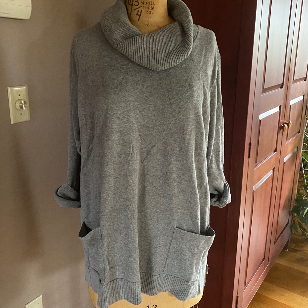 Grey Pocket Tunic Sweater